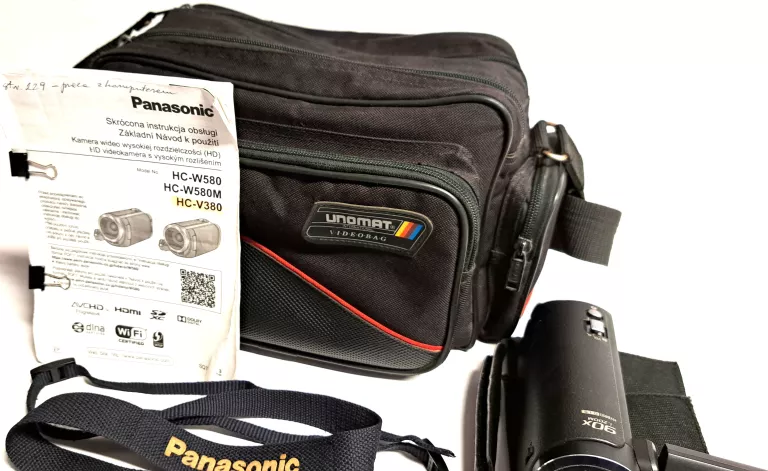 KAMERA PANASONIC HC-V380EG-K + TORBA + OKABLOWANIE