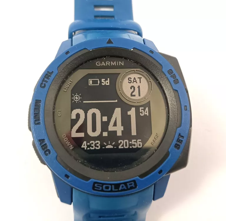ZEGAREK SPORTOWY GARMIN INSTINCT SOLAR NIEBIESKI KOMPLET