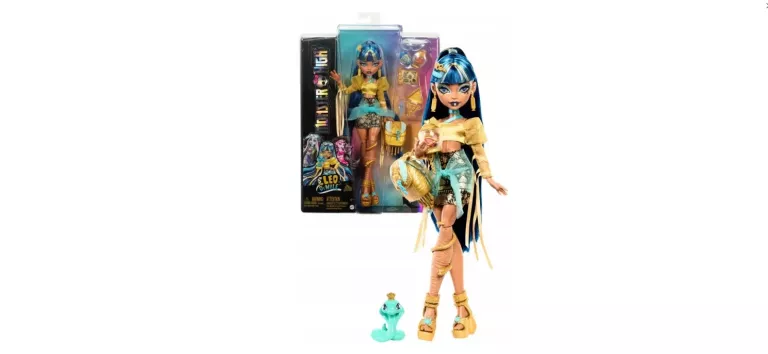 MONSTER HIGH LALKA PODSTAWOWA CLEO DE NILE ZWIERZĄTKO KOBRA HISSETTE HXH74