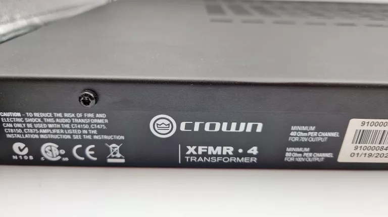4 KANAŁOWY TRANSFORMATOR AUDIO CROWN XFMR 4