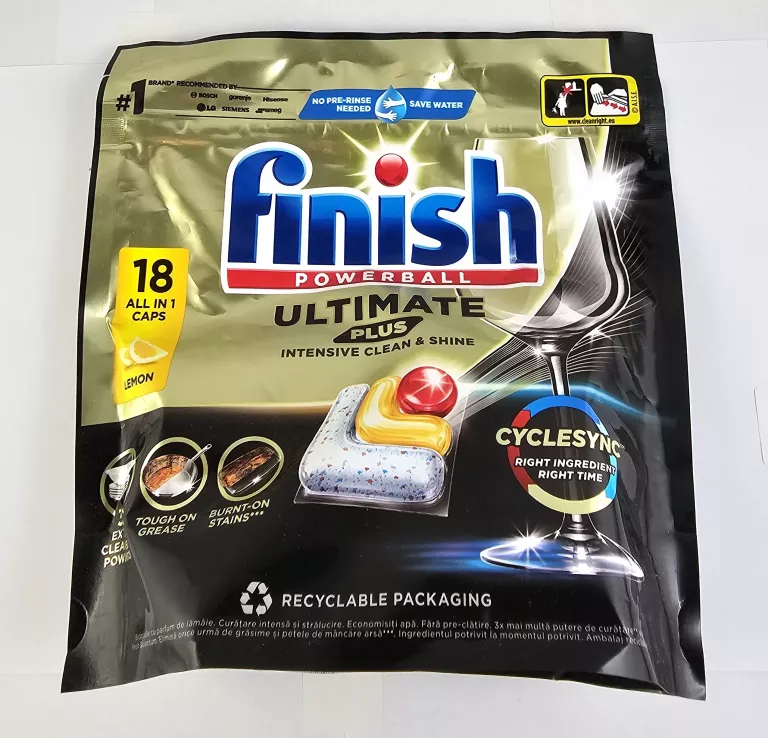 KAPSUŁKI FINISH POWERBALL ULTIMATE PLUS CYCLESYNC LEMON 18SZT