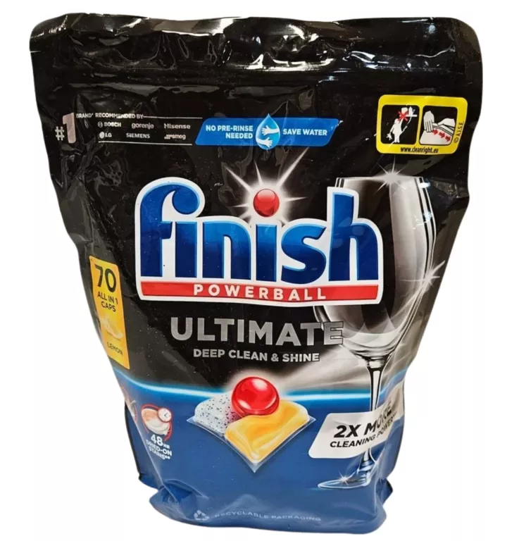 KAPSUŁKI DO MYCIA NACZYŃ W ZMYWARCE FINISH ULTIMATE ALL IN ONE 70 SZT