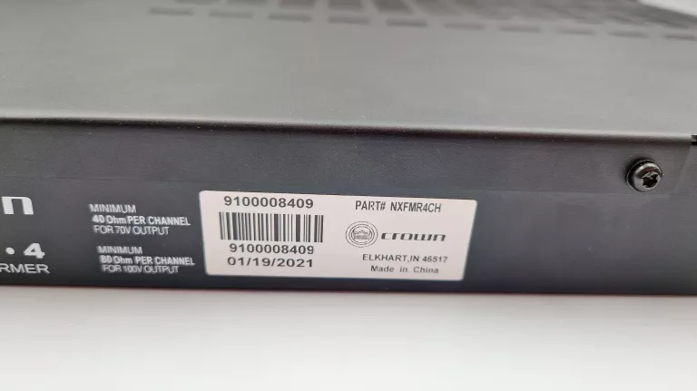 4 KANAŁOWY TRANSFORMATOR AUDIO CROWN XFMR 4