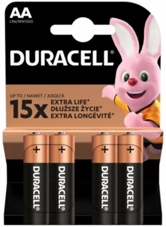 BATERIE ALKALICZNE DURACELL AA (R6) 4 SZT.