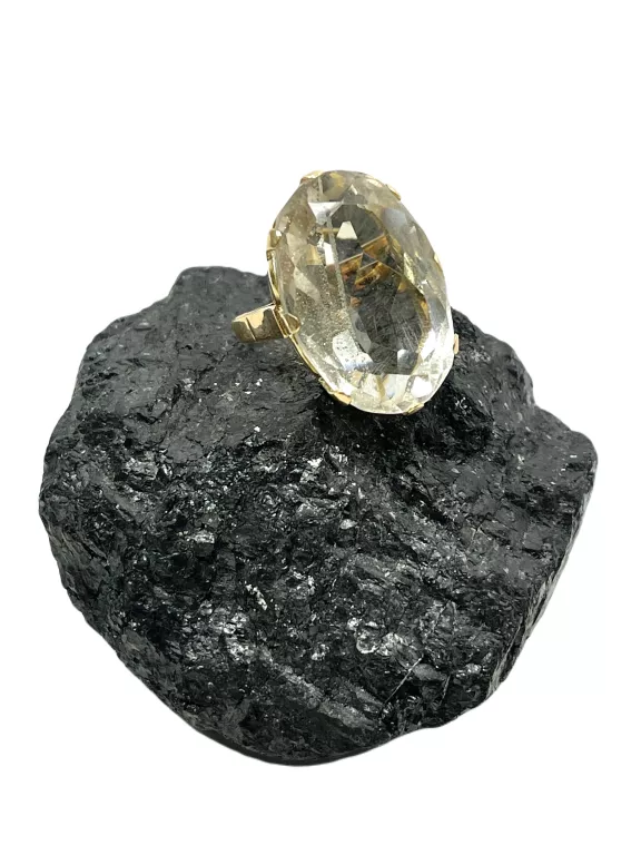 ZŁOTY PIERŚCIONEK BIAŁY TOPAZ P.585 W:17G R 15