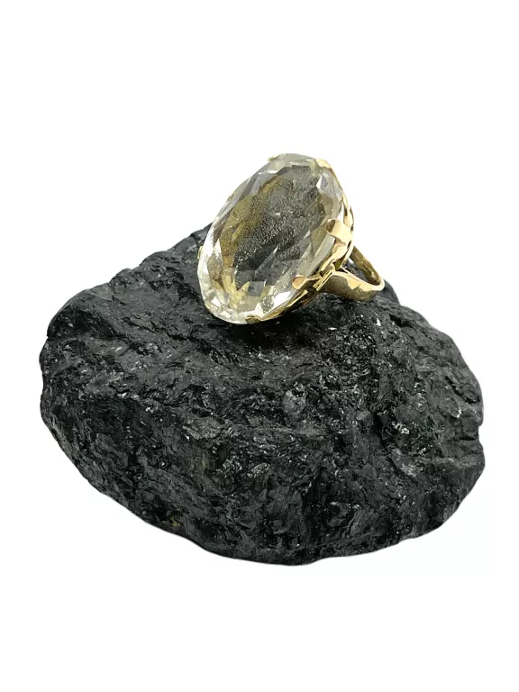 ZŁOTY PIERŚCIONEK BIAŁY TOPAZ P.585 W:17G R 15