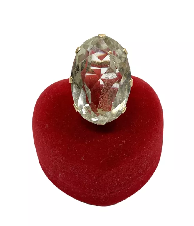 ZŁOTY PIERŚCIONEK BIAŁY TOPAZ P.585 W:17G R 15