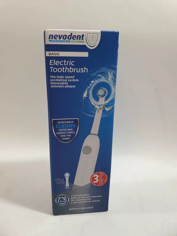 NEVADENT ELEKTRYCZNA SZCZOTECZKA NBZ 3 OSCYLACYJNA ZASILANIE BATERYJNE