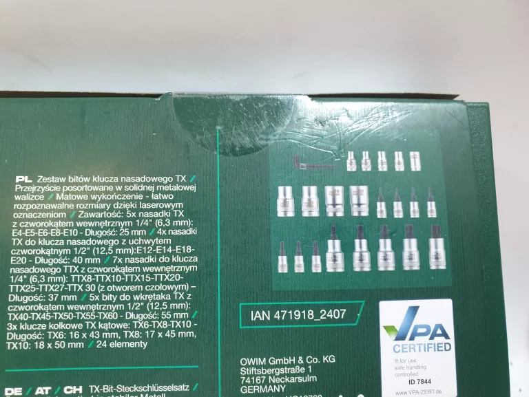 PARKSIDE KOMPLET KLUCZY NASADOWYCH 24SZT