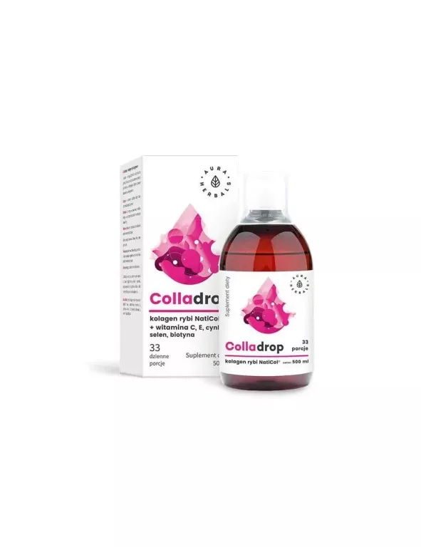 SUPLEMENT DIETY AURA HERBALS COLLADROP KOLAGEN RYBI NATICOL 500ML. 01/2027