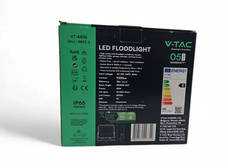 NAŚWIETLACZ LED 50W 6500K BARWA ZIMNA 9250LM IP65 WODOODPORNY