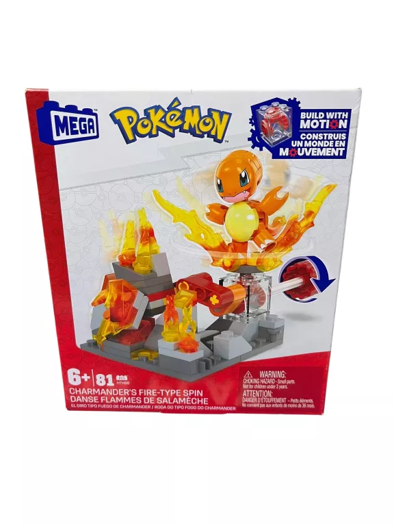 MEGA CONSTRUX POKEMON CHARMANDER OGNISTY ATAK ZESTAW KLOCKI 81 EL