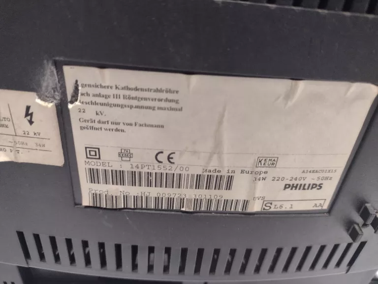TELEWIZOR PRZENOŚNY PHILIPS 14PT1552/00 BEZ PILOTA