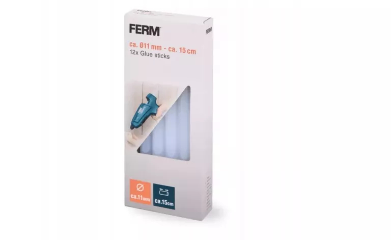KLEJ W SZTYFCIE NA GORĄCO 11MM WKŁAD BEZBARWNY 15CM FERM 12SZT