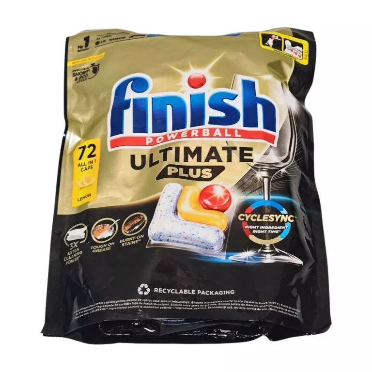 FINISH ULTIMATE PLUS KAPSUŁKI TABLETKI DO ZMYWARKI LEMON 72 SZT