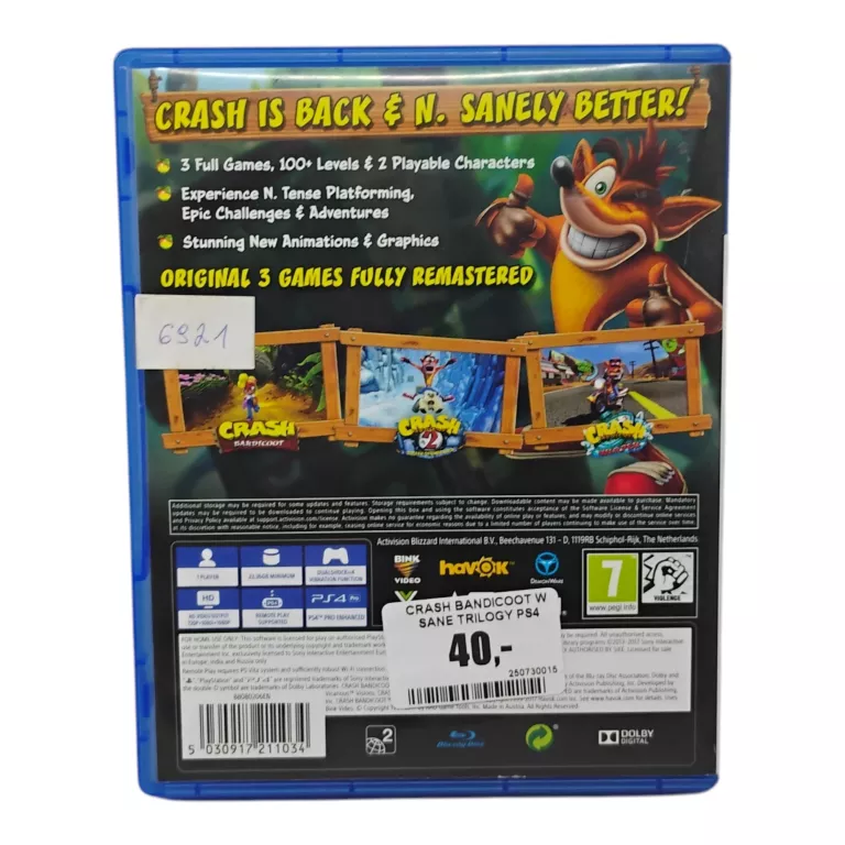 CRASH BANDICOOT  N. SANE TRILOGY PS4