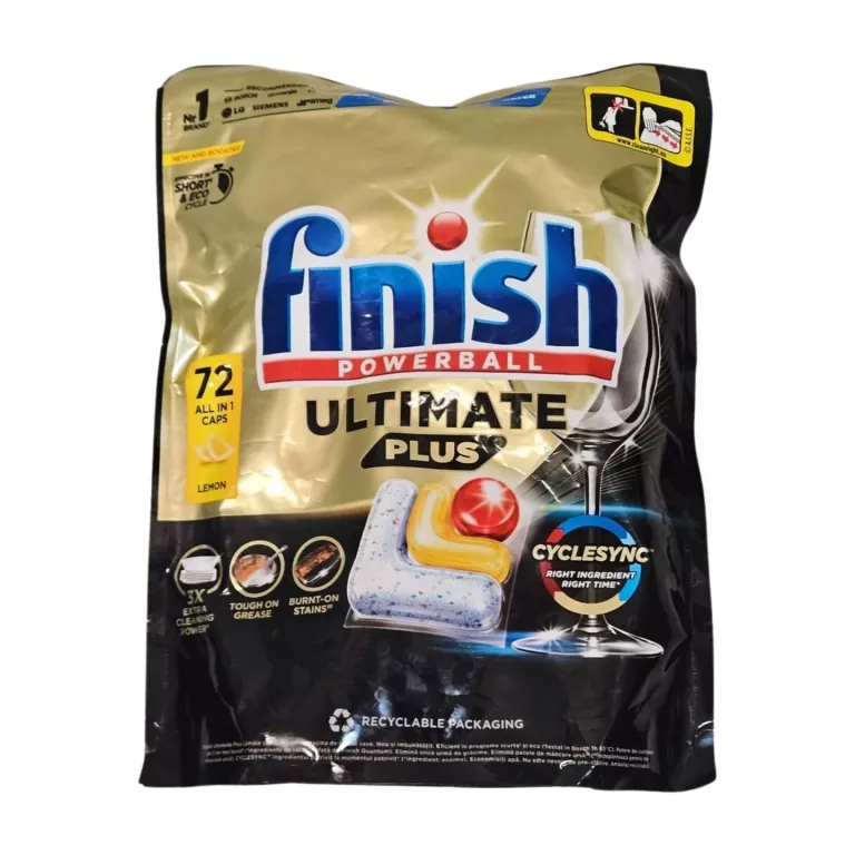 FINISH ULTIMATE PLUS KAPSUŁKI TABLETKI DO ZMYWARKI LEMON 72 SZT
