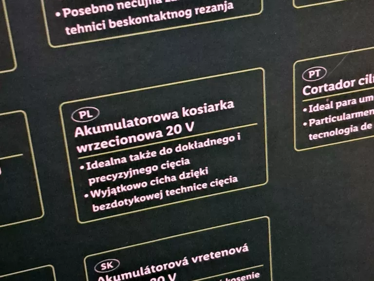 KOSIARKA AKUMULATOROWA WRZECIONOWA 38 CM 20 V PARKSIDE PSMA 20-LI A1 35L