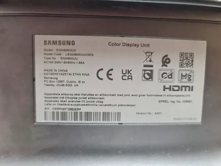 MONITOR SAMSUNG LS32A600UUUXEN 32'' WQHD 5MS 75HZ CZARNY
