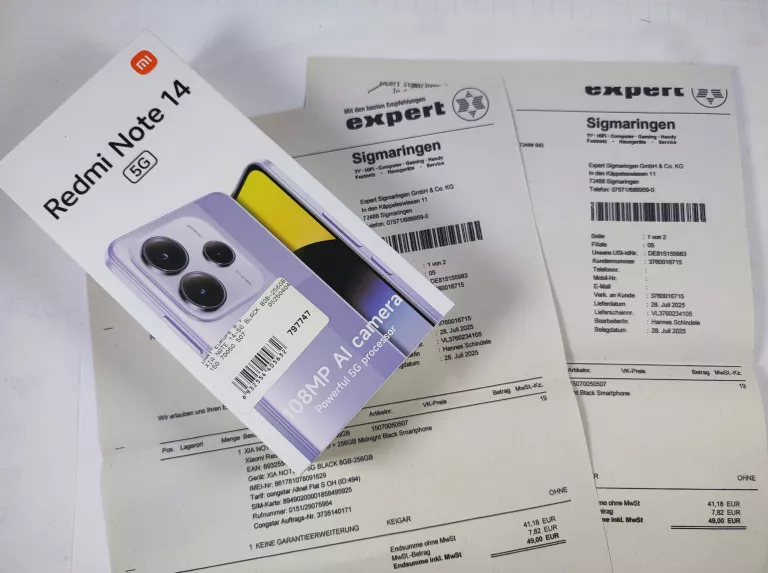 XIAOMI REDMI NOTE 14 5G 256GB 8GB KOMPLET IDEALNY STAN! BEZ BLOKAD!