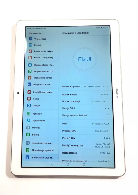 TABLET HUAWEI MEDIAPAD T3 10 9,6" 2 GB / 16 GB