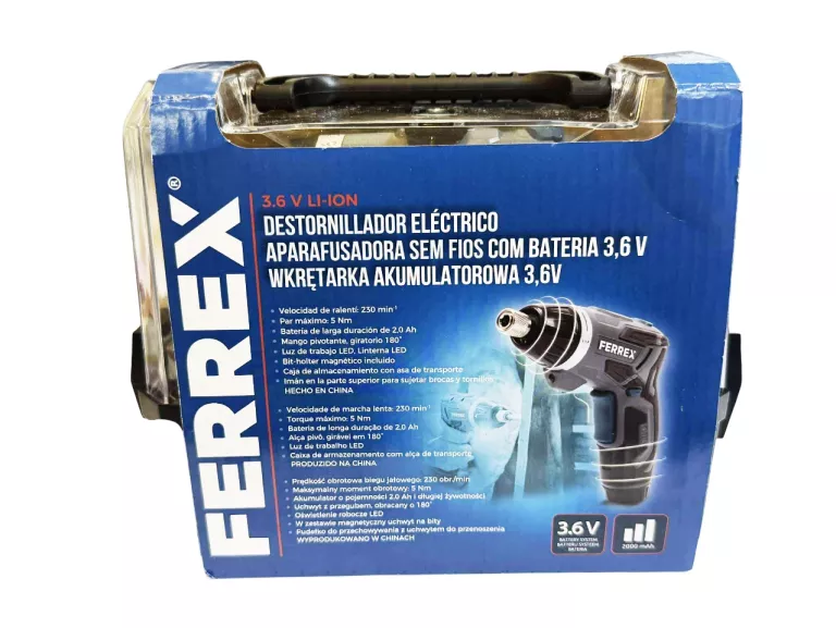 WKRĘTAK BEZPRZEWODOWY FERREX 3,6V LI-ION