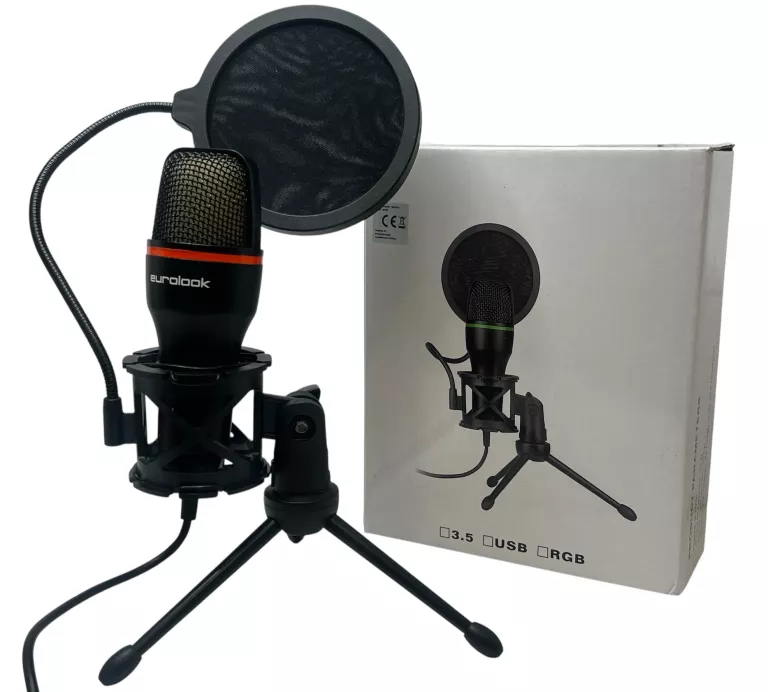 MIKROFON DO KOMPUTERA GAMINGOWY EUROLOOK MRC6 USB RGB