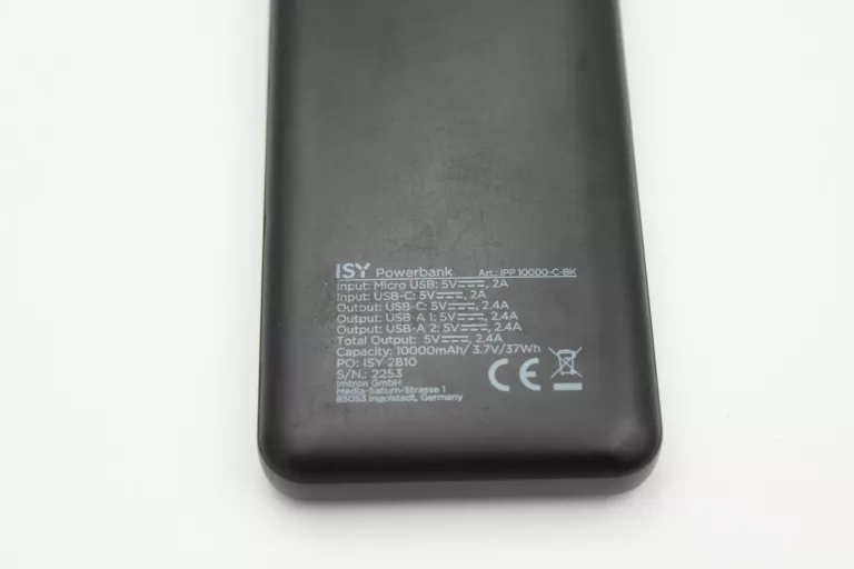 POWERBANK ISY IPP 10000-C-BK 10000MAH