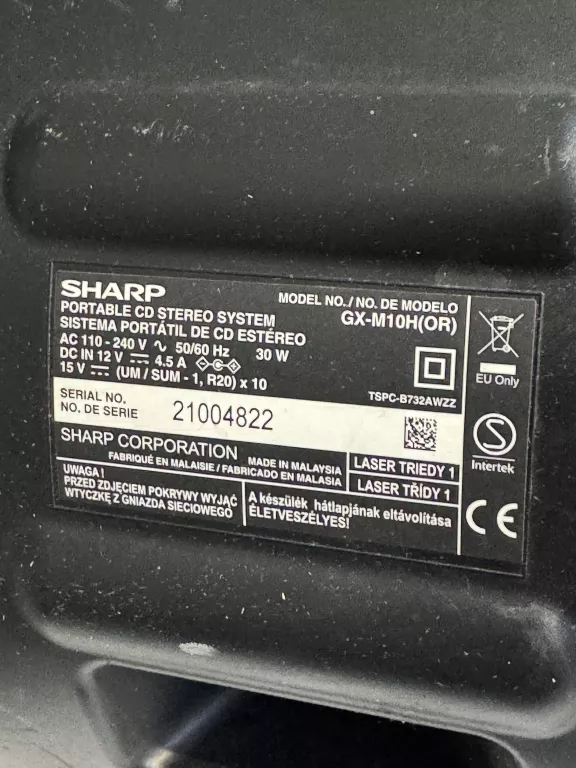sharp-gx-m10-stereo-mp3-boombox-stacja-dokujaca-kabel-zasilajacy-marka-248811-1922673