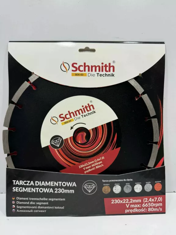 TARCZA DIAMENTOWA SEGMENTOWA 230MM SCHMITH