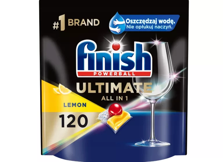KAPSUŁKI DO ZMYWARKI FINISH POWERBALL ULTIMATE ALL IN 1 LEMON - 120 SZT.