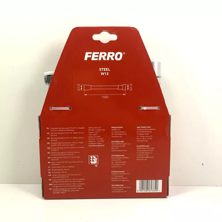WĄŻ PRYSZNICOWY FERRO 150CM