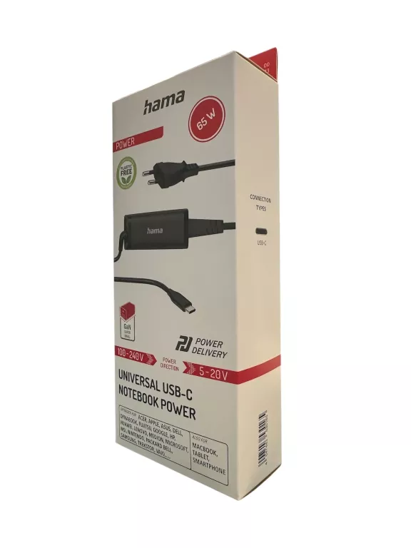 ZASILACZ UNIWERSALNY DO LAPTOPA HAMA 200023 USB-C MINI GAN 65W