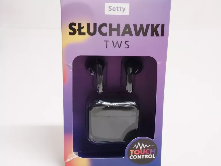 SŁUCHAWKI BLUETOOTH TWS Z ETUI ŁADUJĄCYM BIAŁE BEZPRZEWODOWE DOUSZNE SETTY