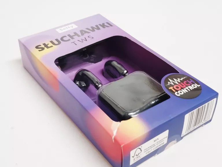 SŁUCHAWKI BLUETOOTH TWS Z ETUI ŁADUJĄCYM BIAŁE BEZPRZEWODOWE DOUSZNE SETTY