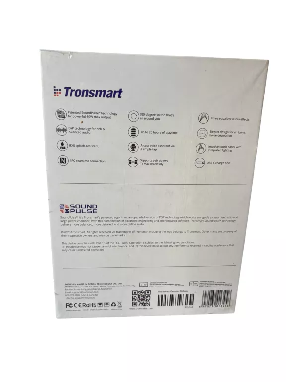 GŁOŚNIK PRZENOŚNY TRONSMART ELEMENT T6 MAX CZARNY 60 W