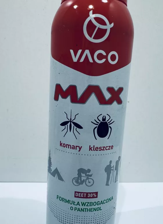 VACO SPRAY MAX NA KOMARY KLESZCZE MESZKI Z PANTHENOLEM DEET 30% 100 ML