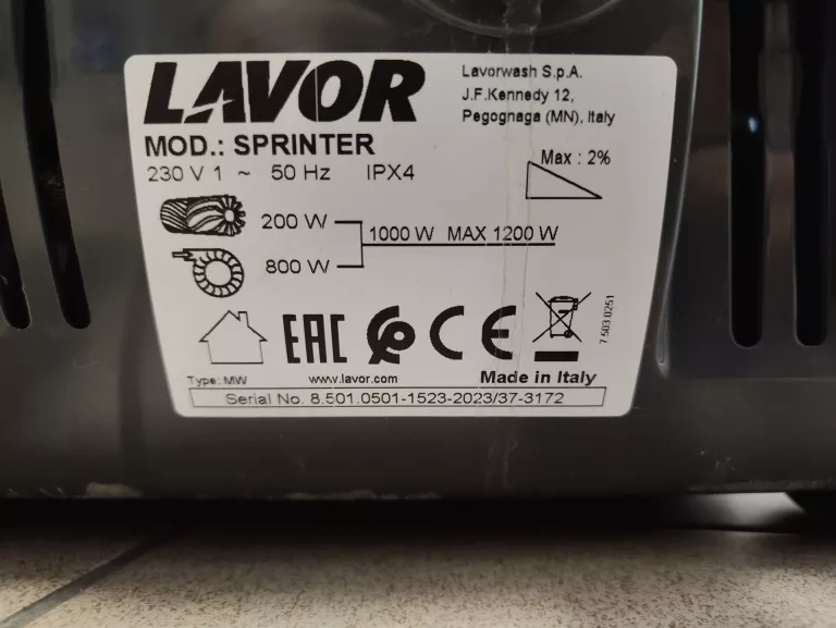SZOROWARKA LAVOR SPRINTER 320MM 800W