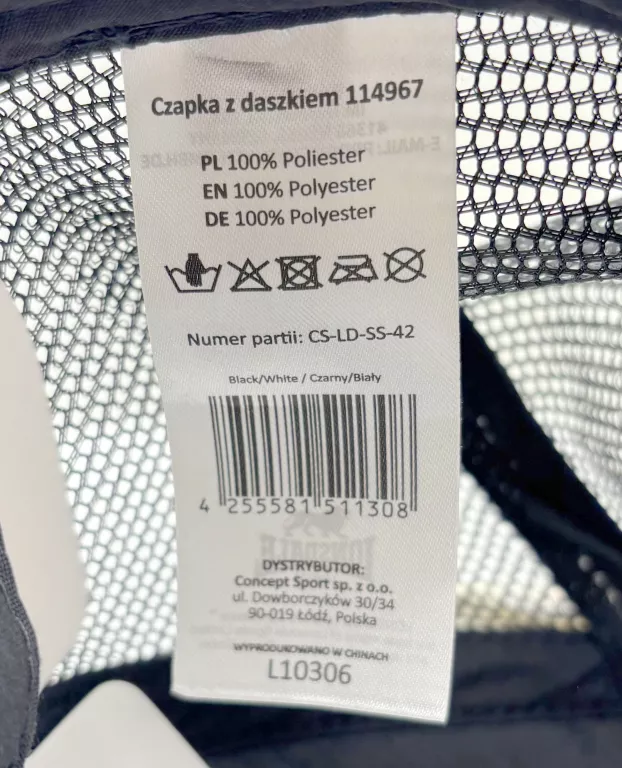 CZAPKA Z DASZKIEM LONSDALE CZARNY ROZMIAR UNIWERSALNY