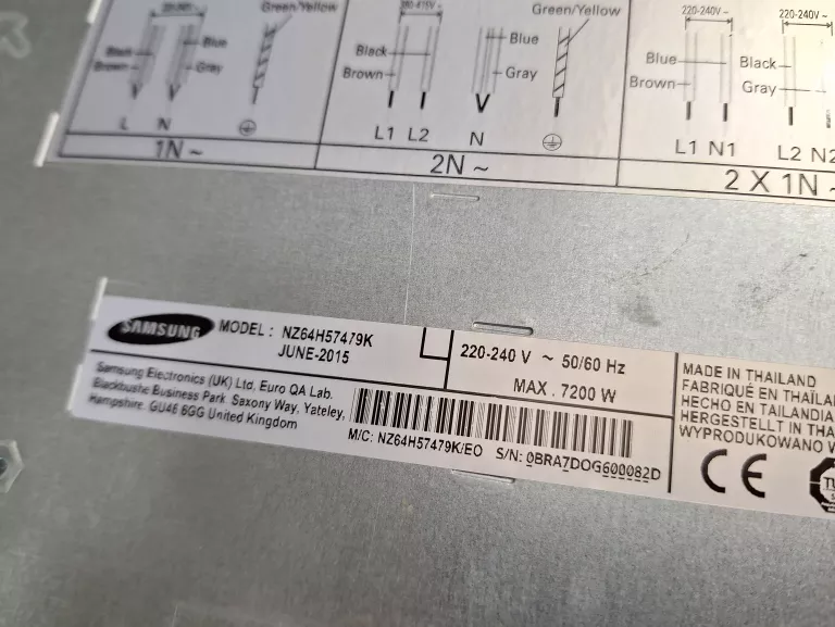 PŁYTA INDUKCYJNA SAMSUNG NZ64H57479K 60CM 7,2KW ZBITY NAROŻNIK