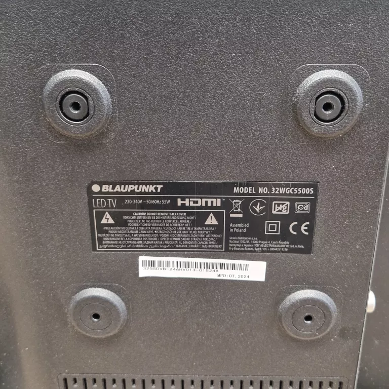TELEWIZOR 32" BLAUPUNKT 32WGC5500S LED GOOGLE TV CZARNY