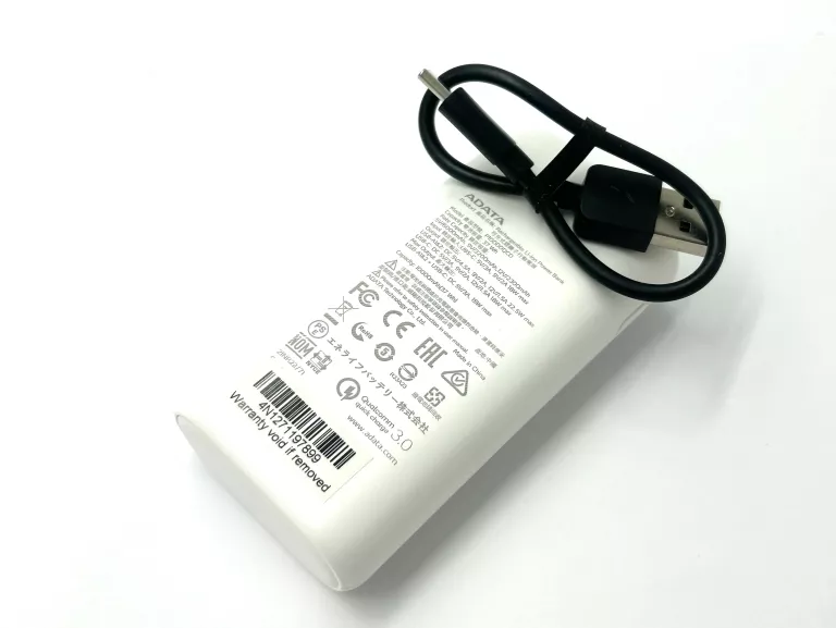 POWERBANK ADATA 10000 MAH BIAŁY P10000QCD