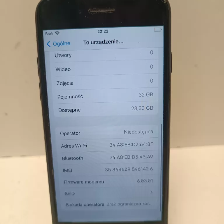 TELEFON IPHONE 7 32GB BATERIA  75%