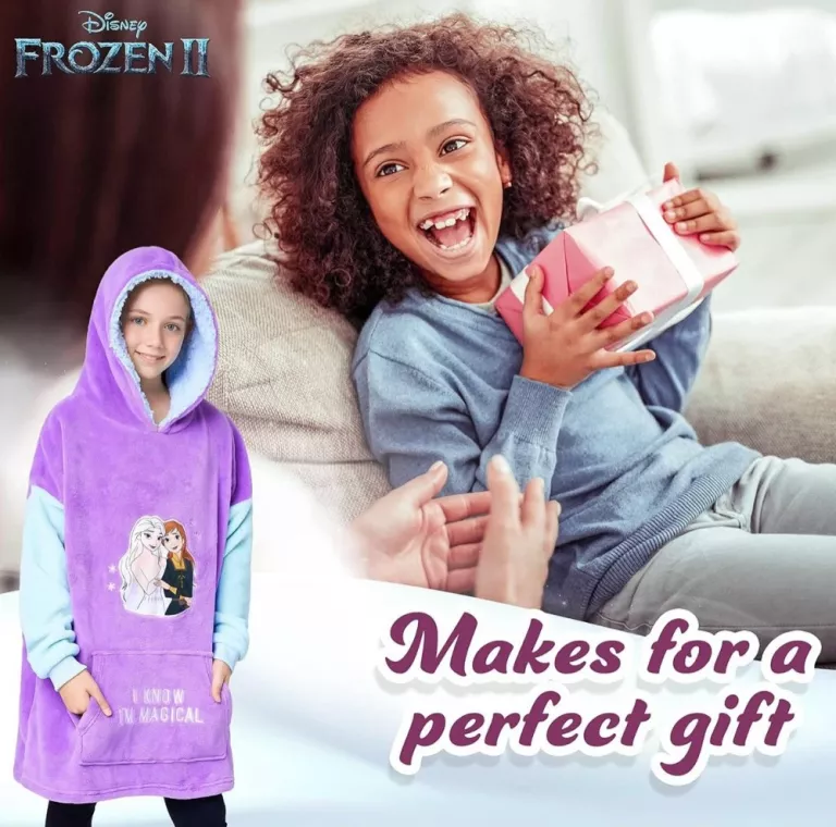 DISNEY BLUZA DLA DZIEWCZYNKI Z KAPTUREM OVERSIZE KRAINA LODU 110/5LAT