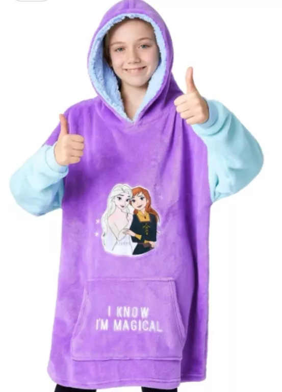 DISNEY BLUZA DLA DZIEWCZYNKI Z KAPTUREM OVERSIZE KRAINA LODU 110/5LAT