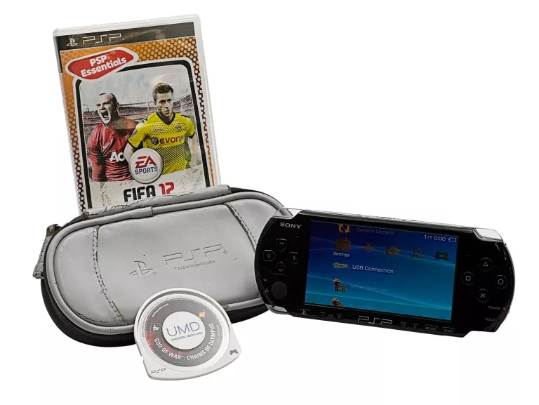 KONSOLA SONY PLAYSTATION PORTABLE SLIM PSP-3004 PIANO BLACK + 2X GRA