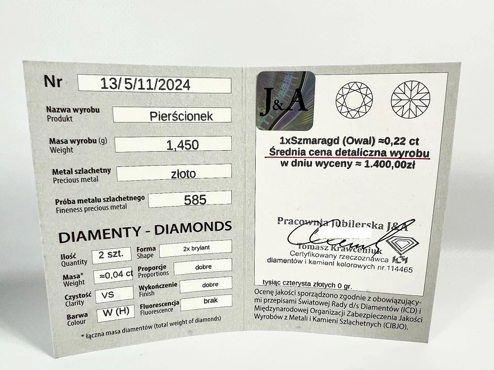 biale-zloto-pierscionek-z-szmaragdem-r9-147g-585-stan-11323-2