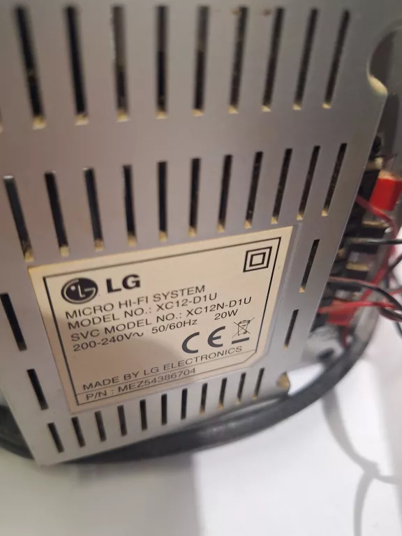 WIEŻA LG XC12 / PILOT / OKABLOWANIE / 2 GŁOŚNIKI