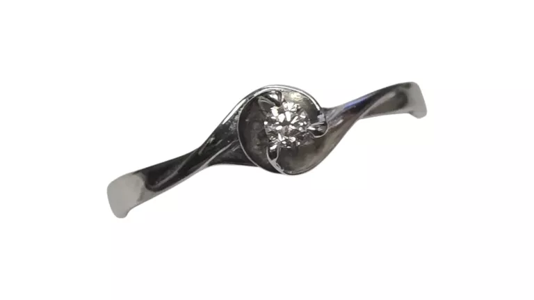 ZŁOTY PIERŚCIONEK 585 14K ROZMIAR 14 1,60G BIAŁE ZŁOTO