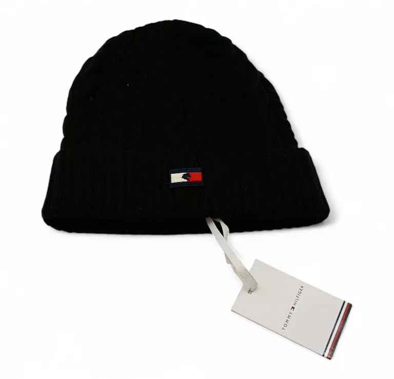 TOMMY HILFIGER CZAPKA DZIANINOWA EQUESTRIAN CZARNA